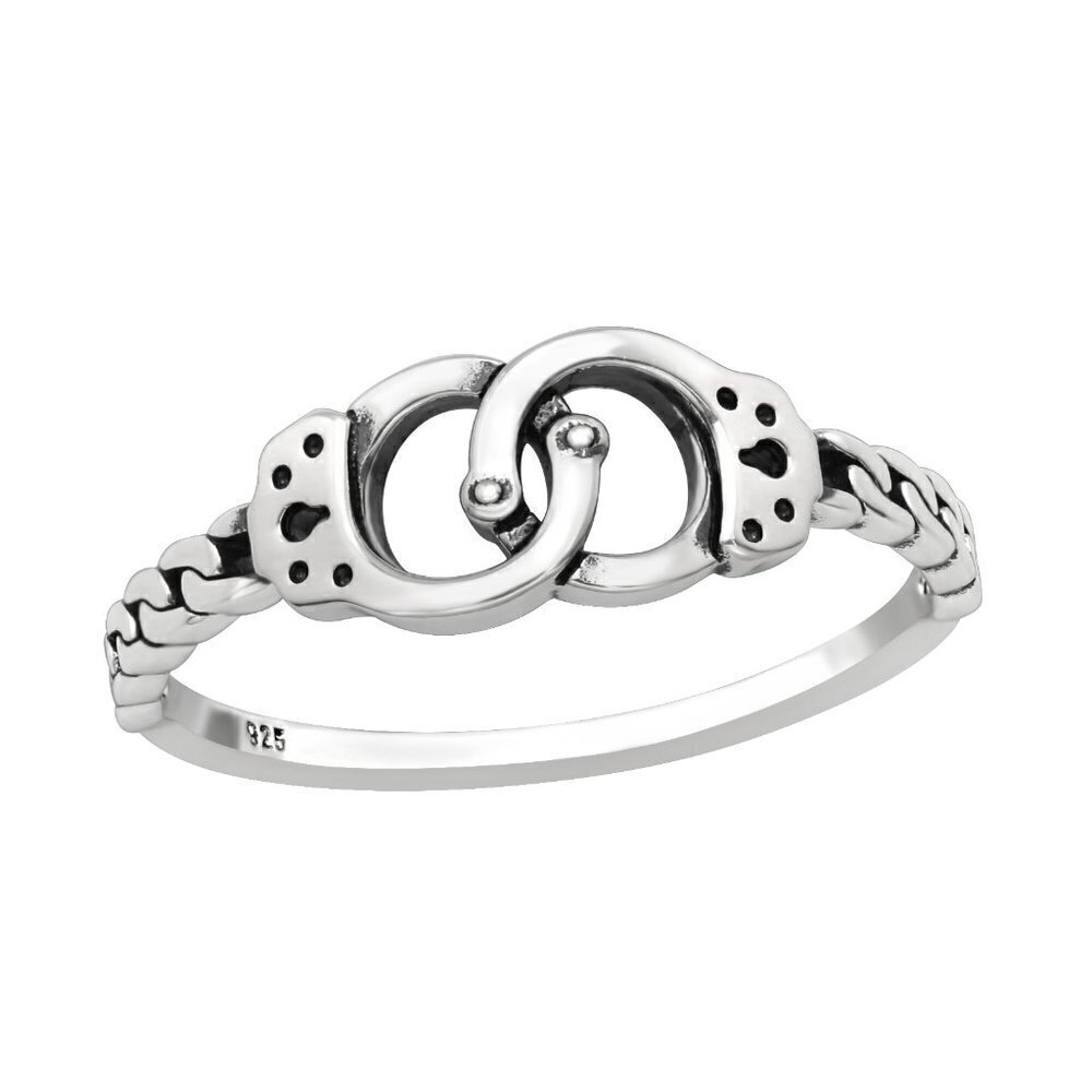 Sterling Silver Handcuff Ring | Edgy Stackable Band